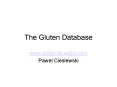 Pawel's Gluten Database PowerPoint PPT Presentation