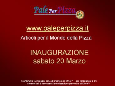 PALE PER PIZZA presentazione
