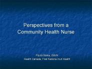 Perspectives from a Community Health Nurse
