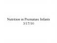 Nutrition in Premature Infants PowerPoint PPT Presentation