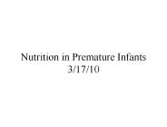 Nutrition in Premature Infants