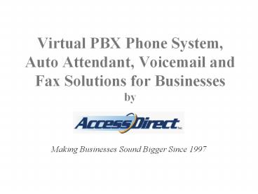Hosted PBX | virtual PBX | Voip PBX | Virtual Receptionist