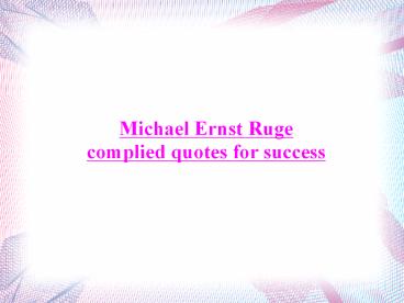 Michael Ernst Ruge
