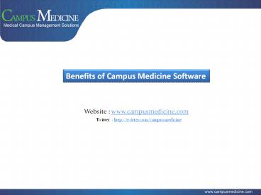 Benefits of Campus Medicine Software