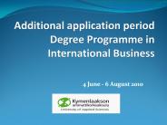 Kymenlaakso Additional Application Period Summer 2010
