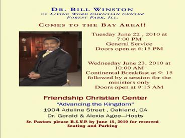 Sunday's Announcements