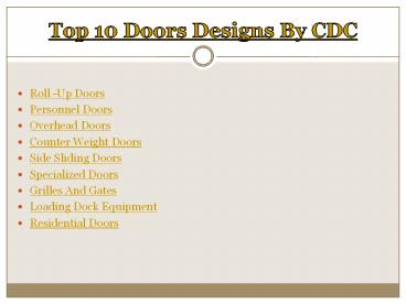 Commercial Door - USA