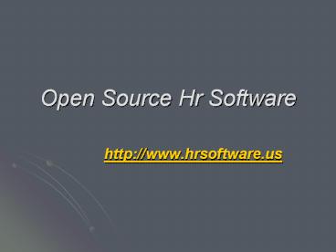 Open Source Hr Software, Human Resource Management, hr tracking software