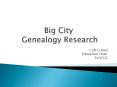 Big City Genealogy Research PowerPoint PPT Presentation