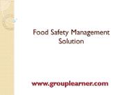 Food Safety Management Solution