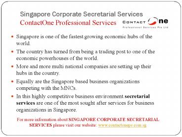 Singapore Corporate Services