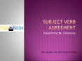 Subject-Verb Agreement PowerPoint PPT Presentation