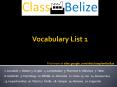 Vocabulary List 1 PowerPoint PPT Presentation