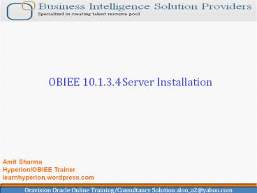 OBIEE Installation