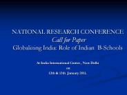 NATIONAL RESEARCH CONFERENCE