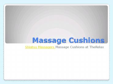 Shiatsu Massagers at TheRelax