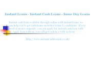 Instant Loans - Instant Cash Loans