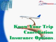 Know Your Trip Cancellation Insurance Options