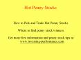 How to Pick Hot Reverse Merger Penny Stocks PowerPoint PPT Presentation