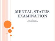 MENTAL STATUS EXAMINATION