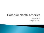 Colonial North America: Part I