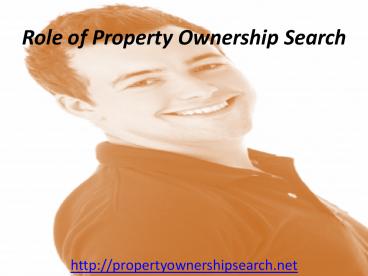 Role of Property Ownership Search