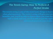Tennis Swing