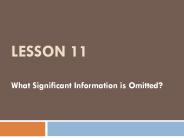 Lesson Eleven