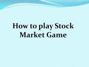 How to play Stock Market Game