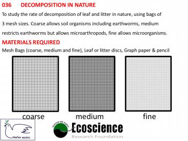 036	DECOMPOSITION IN NATURE