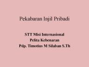 Pekabaran Injil Pribadi (PI Pribadi)