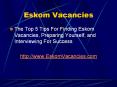 Eskom Vacancies PowerPoint PPT Presentation