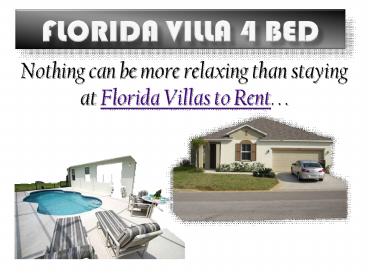 Florida Villas to Rent