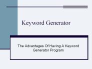 Keyword Generator
