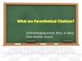Parenthetical Citations PowerPoint PPT Presentation