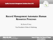 Record Management Automates Human Resources Processes