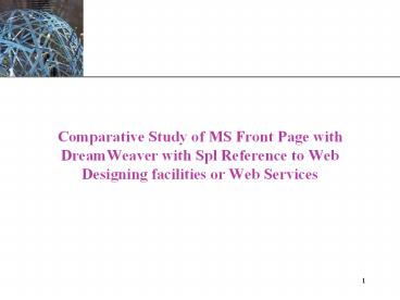 FRONTPAGE VERSUS DREAMWEAVER