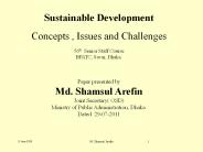 Sustainable Development ; Issues and challenges