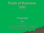 The Rules of Business , Bangladesh
