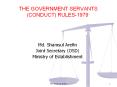 Public Servant Conduct Rules PowerPoint PPT Presentation