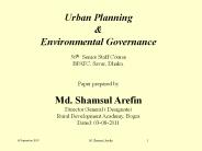 Urban Planning & Environmental Governance ppt