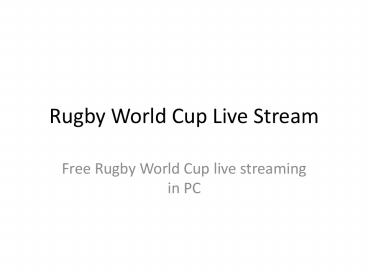Rugby World Cup Live Stream