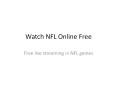 Watch NFL Online Free