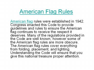American Flag Rules