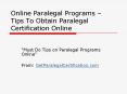 Online Paralegal Certification Courses - How To Check The Best Online Programs PowerPoint PPT Presentation