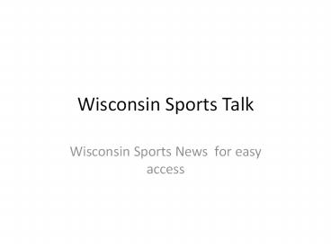 Wisconsin Sports Talk