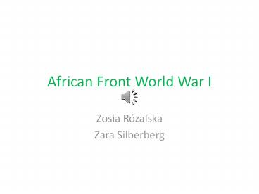African Front, First World War