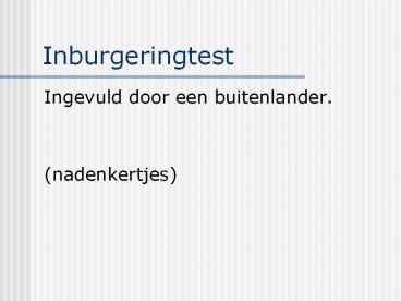 Inburgeringtest voor buitenlanders