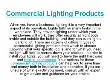 Commercial Light Products