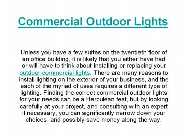 Commercial Outdoor Lights